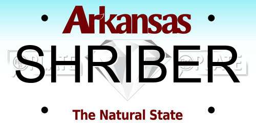 SHRIBER Arkansas License Plate