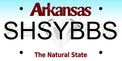 SHSYBBS Arkansas License Plate
