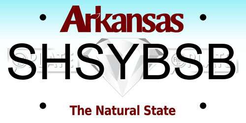 SHSYBSB Arkansas License Plate