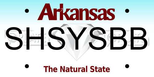 SHSYSBB Arkansas License Plate