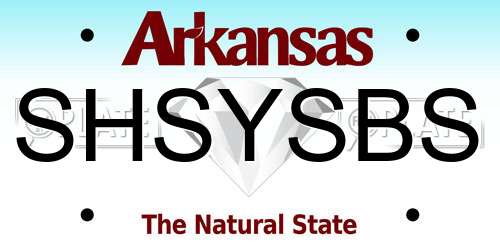 SHSYSBS Arkansas License Plate