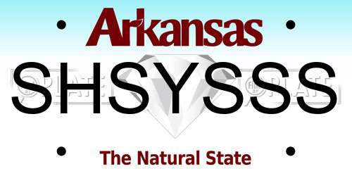 SHSYSSS Arkansas License Plate
