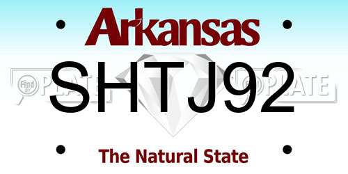 SHTJ92 Arkansas License Plate