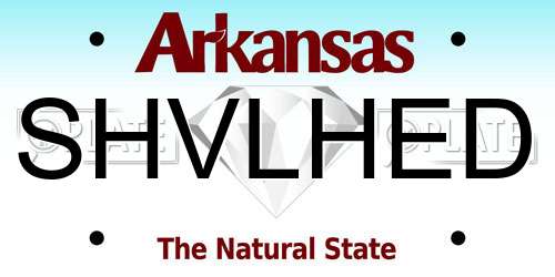 SHVLHED Arkansas License Plate