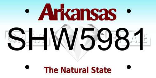 SHW5981 Arkansas License Plate