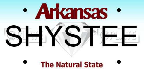 SHYSTEE Arkansas License Plate
