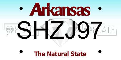 SHZJ97 Arkansas License Plate