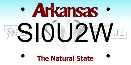 SI0U2W Arkansas License Plate