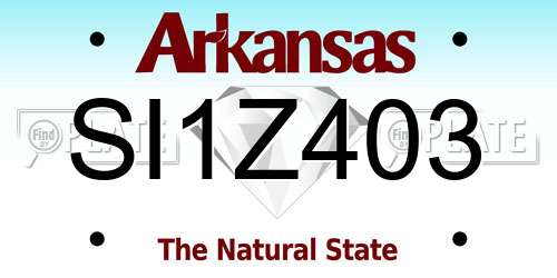 SI1Z403 Arkansas License Plate
