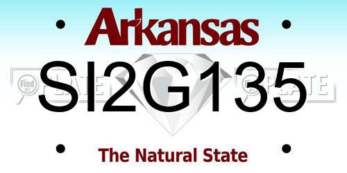 SI2G135 Arkansas License Plate
