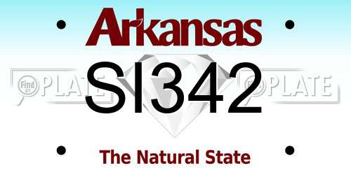 SI342 Arkansas License Plate