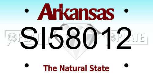 SI58012 Arkansas License Plate