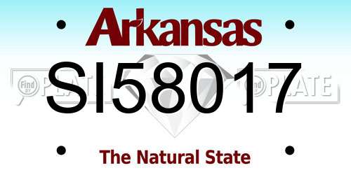 SI58017 Arkansas License Plate