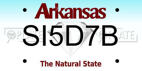 SI5D7B Arkansas License Plate