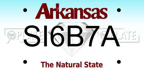 SI6B7A Arkansas License Plate