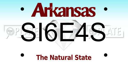 SI6E4S Arkansas License Plate