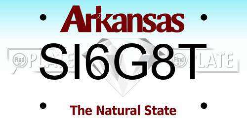 SI6G8T Arkansas License Plate