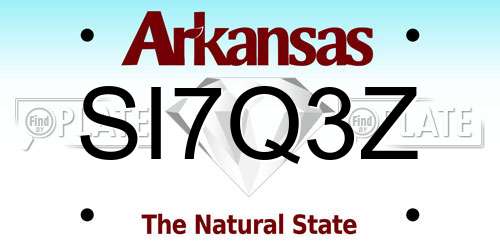 SI7Q3Z Arkansas License Plate