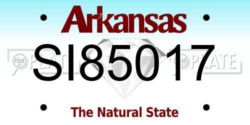 SI85017 Arkansas License Plate