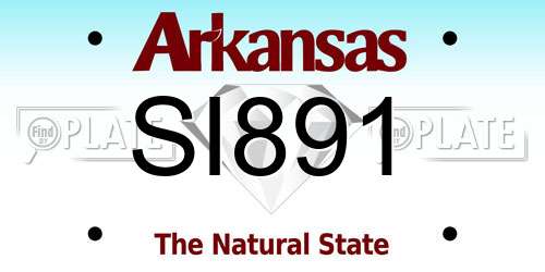 SI891 Arkansas License Plate