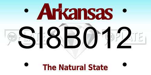 SI8B012 Arkansas License Plate