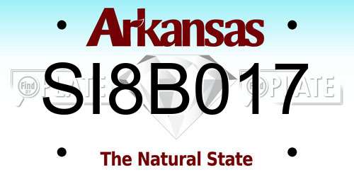 SI8B017 Arkansas License Plate