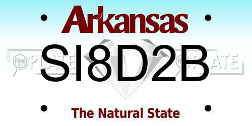 SI8D2B Arkansas License Plate