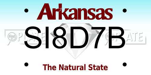 SI8D7B Arkansas License Plate
