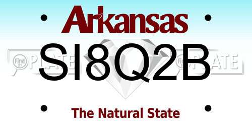 SI8Q2B Arkansas License Plate