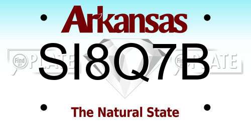 SI8Q7B Arkansas License Plate