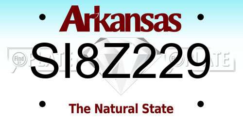 SI8Z229 Arkansas License Plate