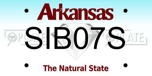 SIB07S Arkansas License Plate