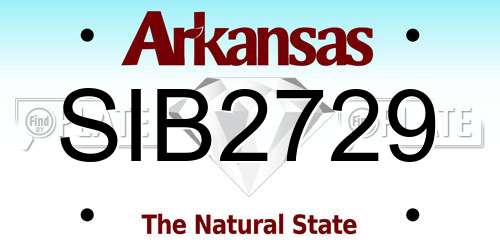 SIB2729 Arkansas License Plate