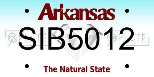 SIB5012 Arkansas License Plate