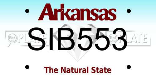 SIB553 Arkansas License Plate