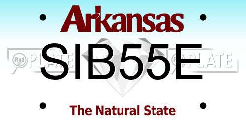 SIB55E Arkansas License Plate