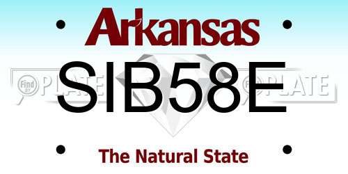 SIB58E Arkansas License Plate