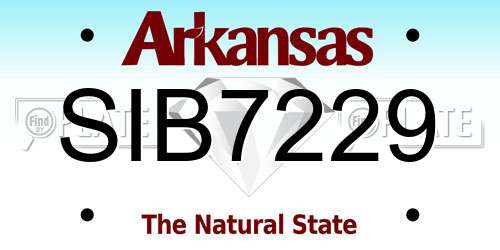 SIB7229 Arkansas License Plate