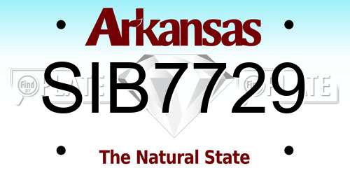 SIB7729 Arkansas License Plate