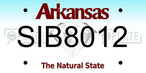 SIB8012 Arkansas License Plate