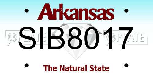 SIB8017 Arkansas License Plate