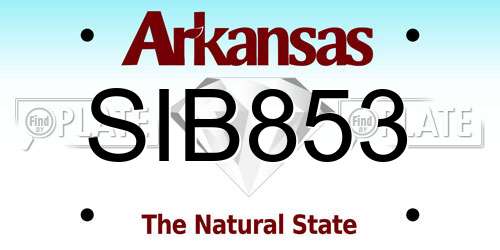 SIB853 Arkansas License Plate