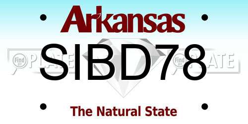 SIBD78 Arkansas License Plate