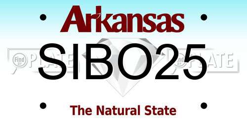 SIBO25 Arkansas License Plate