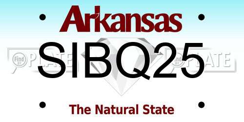 SIBQ25 Arkansas License Plate