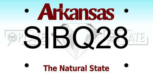 SIBQ28 Arkansas License Plate