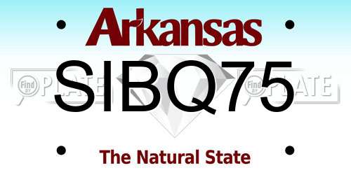 SIBQ75 Arkansas License Plate