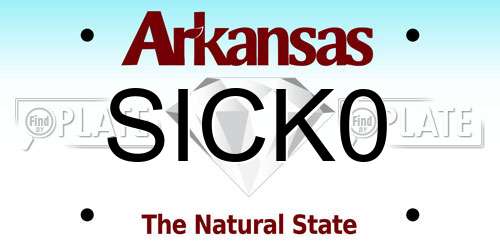 SICK0 Arkansas License Plate