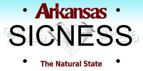 SICNESS Arkansas License Plate
