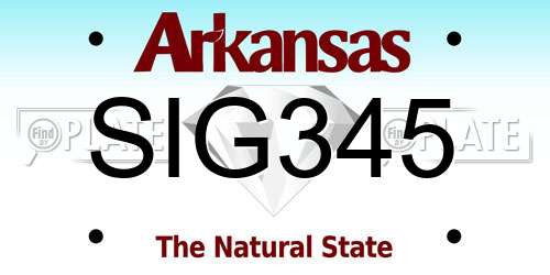 SIG345 Arkansas License Plate